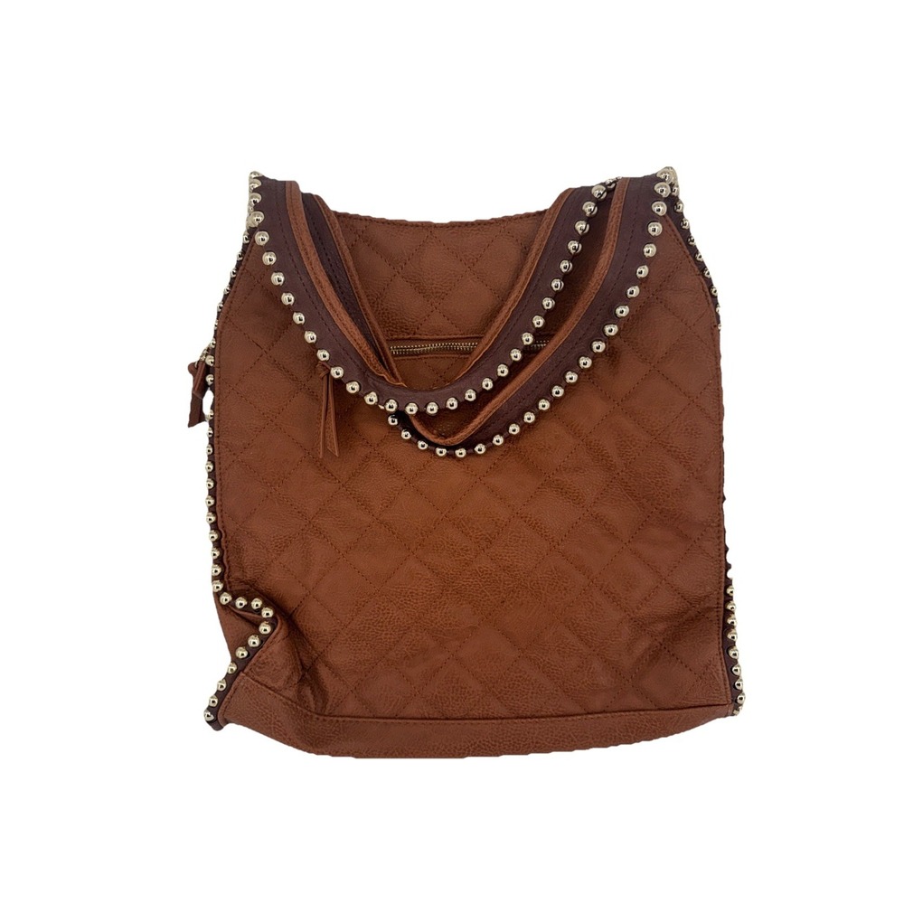 Big Buddha Brown Quilted Vegan Tote